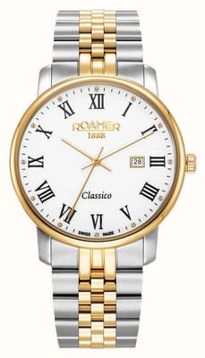 Roamer Classico Quartz (40mm) White Dial / Two-Tone Stainless Steel Bracelet 971856 48 25 50