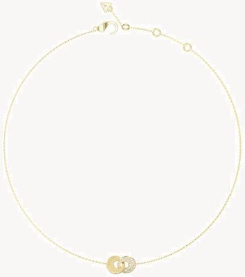 Guess Blooming Summer Ladies Gold Tone Interlink Disc Necklace UBN05219YG