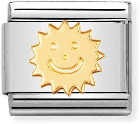 Nomination Classic Sun 18ct Gold & Steel Charm 030110/02