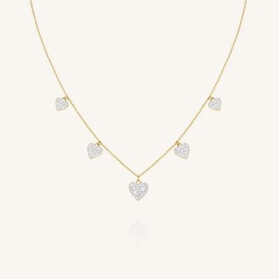 Rosefield Jewellery Multi Hearts Necklace Gold Stainless Steel JNMHG-J1274