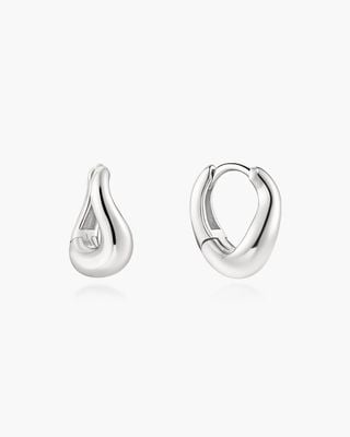 Ania Haie Silver Wave Huggie Hoop Earrings E079-11H