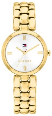 Tommy Hilfiger Annie White Dial Gold Plated Bracelet Watch 1782928