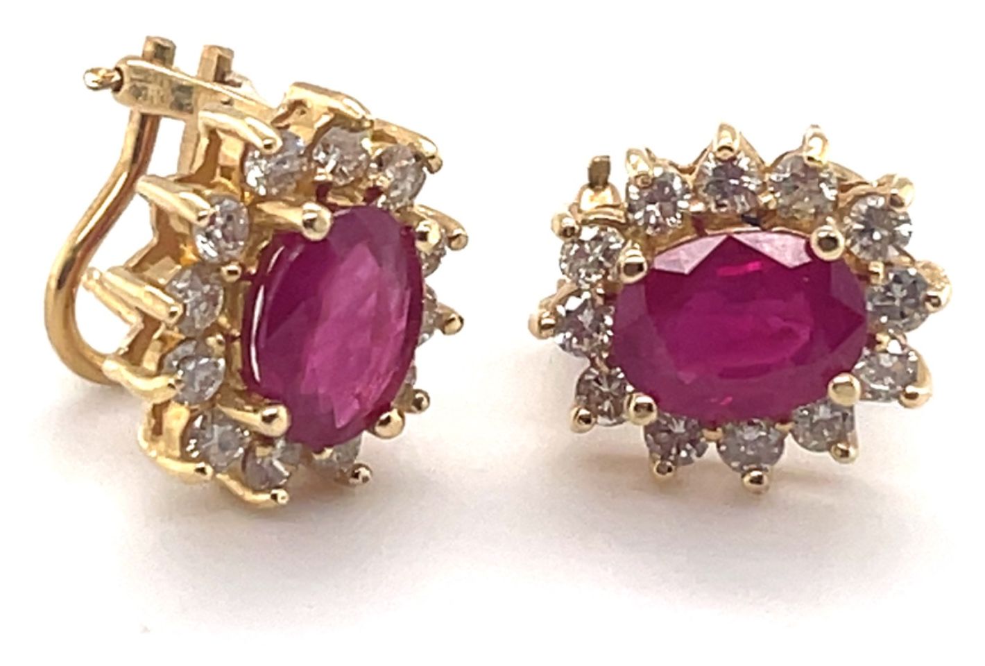 James Moore J64063 18ct Y/g Large Dia Ruby Flower Cluster Jewellery