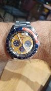 Customer picture of Seiko Prospex 'Pogue' Solar Chronograph 1969 Re-interpretation (41.4mm) Yellow Dial / Stainless Steel SSC947P1