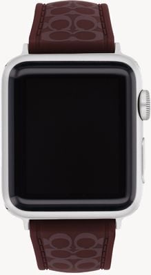 Coach Apple Watch Strap (38/40/41mm) Burgundy Silicone Strap 14700320
