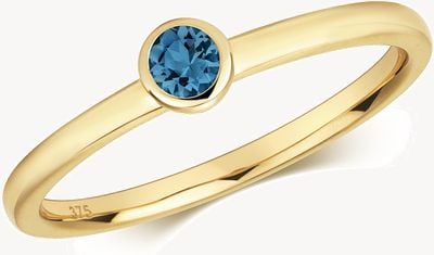 Treasure House 9ct Yellow Gold London Blue Topaz.11ct Ring Size P RD496LB/P