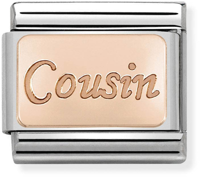 Nomination Classic Cousin 9ct Rose Gold & Steel Charm 430108/15