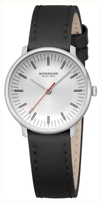 Mondaine Doppio (33mm) Off-White Dial / Black Vegan Grape Leather Strap MLE.33110.LBV