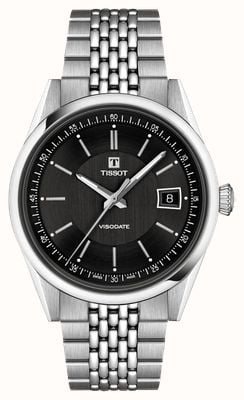 Tissot Visodate Powermatic 80 (39mm) Black Dial / Stainless Steel Bracelet T1574071105100