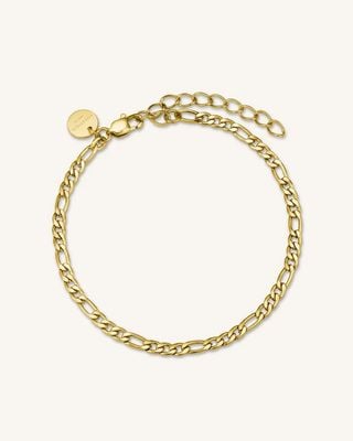 Rosefield Jewellery Figaro Chain Gold Plated Bracelet JBFCG-J532