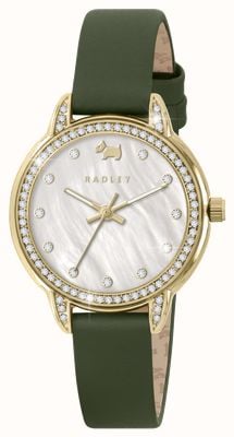 Radley Women's (32mm) Mother-of-Pearl Dial / Green Leather Strap RY21820