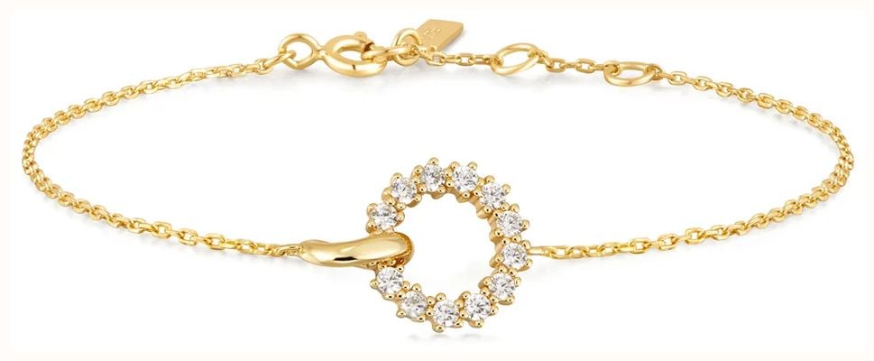 Ania Haie Gold Interlinked Circles Pavé Bracelet B056-01G