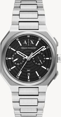 Armani Exchange Dual-Time Quartz (40mm) Black Dial / Stainless Steel Bracelet AX1475