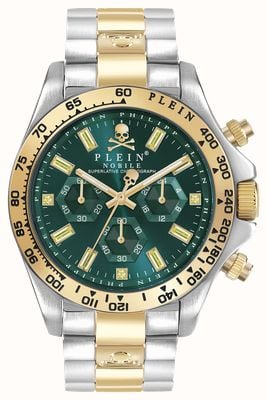 Philipp Plein ROCK COUTURE NOBILE (43mm) Green Chronograph Dial / Two-Tone Stainless Steel Bracelet PWCAA0821