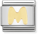 Nomination Classic Letter M 18ct Gold & Steel Charm 030101/13
