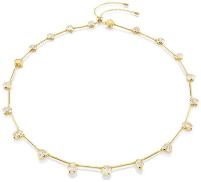 Swarovski Imber Necklace Magnetic Closure Mixed Cuts White 18k Gold Finish 5705481