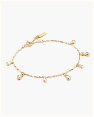 Ania Haie Gold Polished Teardrop Dangle Station Bracelet B076-06G
