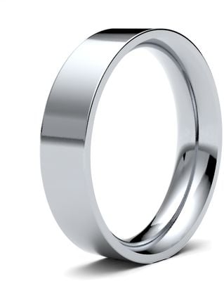 James Moore Wedding Rings | 9ct White Gold | 5mm | Heavy | Flat Court | AG_5LHE-9W