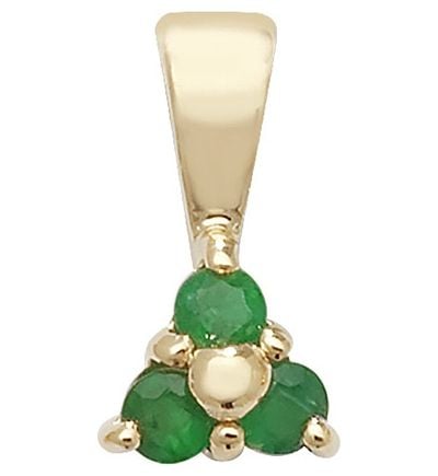 Treasure House PD230E 9k Yellow Gold 3 Stone Emerald Pendant Jewellery