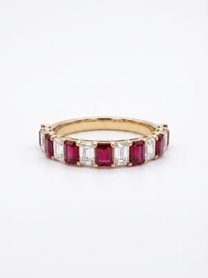 Allied Gold 9ct Y/g Ruby 1ct LAB Grown Diamond .60ct Ring Size M CERTIFICATED 126604