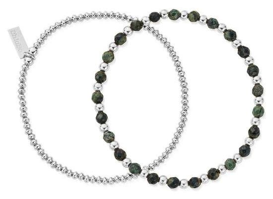 ChloBo SBSETKJM MAN Kambaba Jasper Set of 2 Bracelets - 925 Jewellery