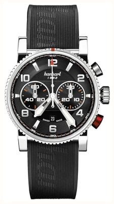 Hanhart PRIMUS Racer Automatic Chronograph (44mm) Black Dial / Black Rubber Strap - M 741.210-1020