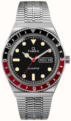 Timex Q Diver Inspired SST Case Black Dial SST Band TW2U61300