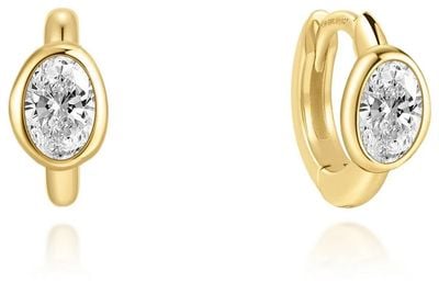 Ania Haie Gold Bezel Organic Pebble Huggie Hoop Earrings E076-09G