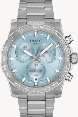 Tissot Supersport Chrono (42mm) Ice Blue Sunray Dial / Stainless Steel Bracelet T1254171135100