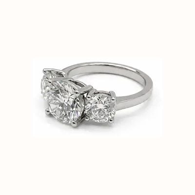 James Moore & Co Platinum Lab Grown 3 Stone Round Brilliant Cut 5.00ct Diamond Ring J55327