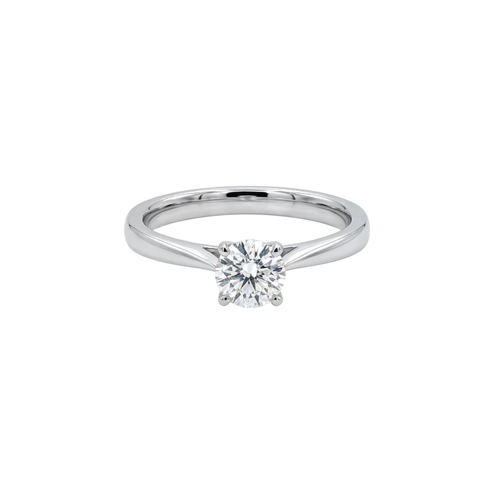 GEMEX J37822 Platinum Round Diamond Ring 0.46ct F VS2 XXX Jewellery