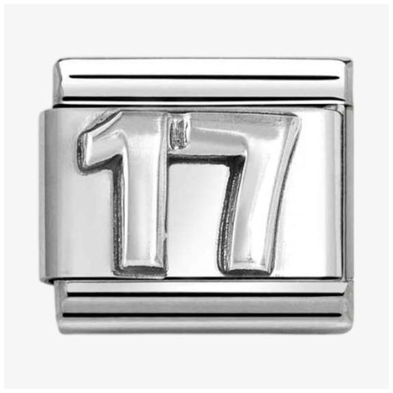 Nomination 330101/76 Classic Number 17 Sterling Silver Charm Jewellery