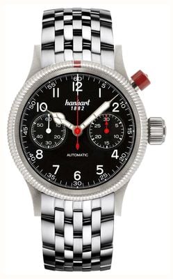 Hanhart PIONEER Mk I Automatic Chronograph (40mm) Black Dial / Stainless Steel Bracelet 714.210-6428