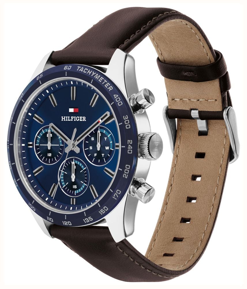 Tommy Hilfiger Hampton Blue Dial Brown leather Watch 1792276 - alternate view 2