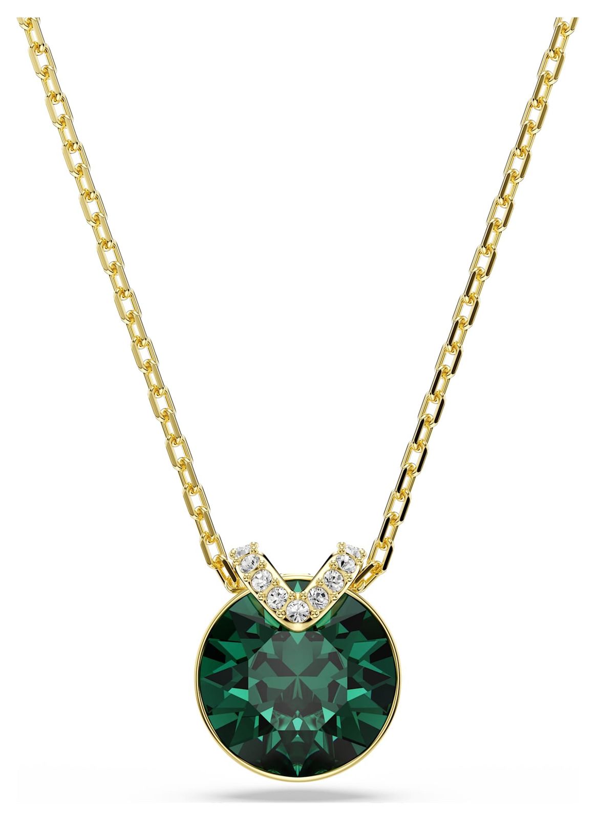 Swarovski 5735387 Bella V Pendant | Round Cut | Green | Gold Jewellery