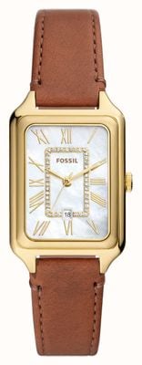 Fossil Raquel (26mm) Mother-of-Pearl Dial / Brown Leather Strap ES5307