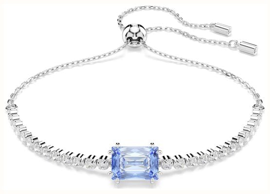 Swarovski Matrix Tennis Bracelet Mixed Cuts Blue Rhodium Plated 5693412