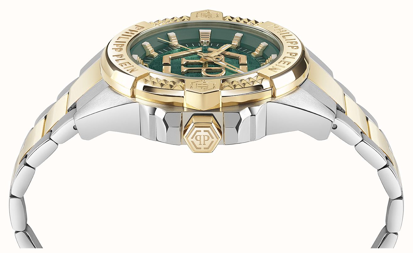 Philipp Plein PLEIN MAJESTY Quartz (44mm) Green Sunray Dial / Two-Tone Stainless Steel Bracelet PWBHA0626 - alternate view 2