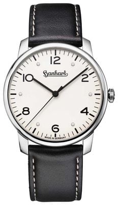 Hanhart PIONEER Silva (38.5mm) White Dial / Black Leather Strap - M Watch 782.250-8010