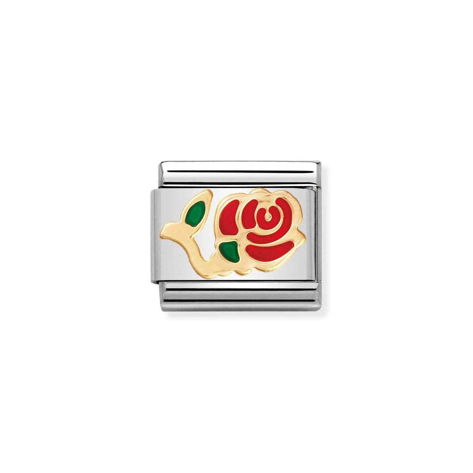 Nomination 030214/01 Classic Red Rose 18ct Gold & Steel Jewellery