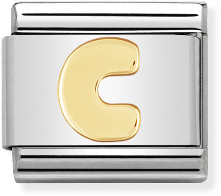 Nomination Classic Letter C 18ct Gold & Steel Charm 030101/03