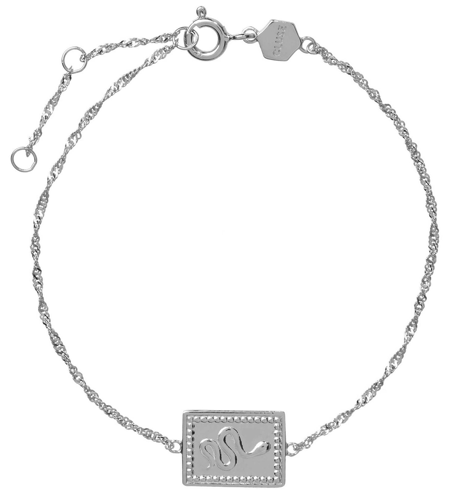 Cluse CLJ12022 Force Tropicale Silver Twisted Chain Tag Jewellery