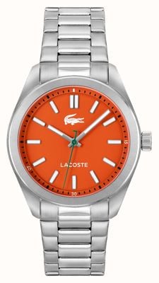 Lacoste Men's Monceau (40mm) Orange Dial / Stainless Steel Bracelet 2011353