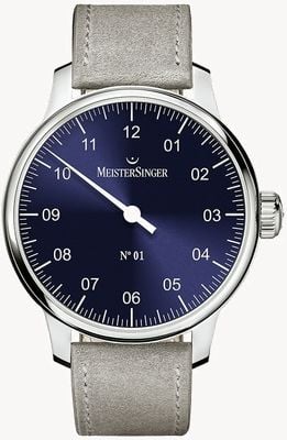 MeisterSinger Men's Classic No. 1 Hand Wound Sellita Sunburst Blue AM3308