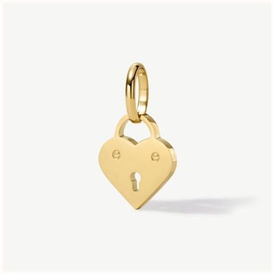 D.LOUISE Gold Tone Mini Heart Padlock Charm CH11