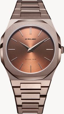 D1 Milano Ultra Thin Chocolate (40mm) Brown Brushed Dial / Brown PVD Stainless Steel Bracelet UTBJ10