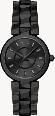 Armani Exchange Two-Hand Quartz (34mm) Black Sunray Dial / Black PVD Stainless Steel Bracelet AX4411