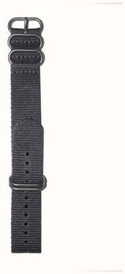 Elliot Brown Men's 22mm Black Ballistic Nylon Gunmetal Hardware Strap Only STR-N02