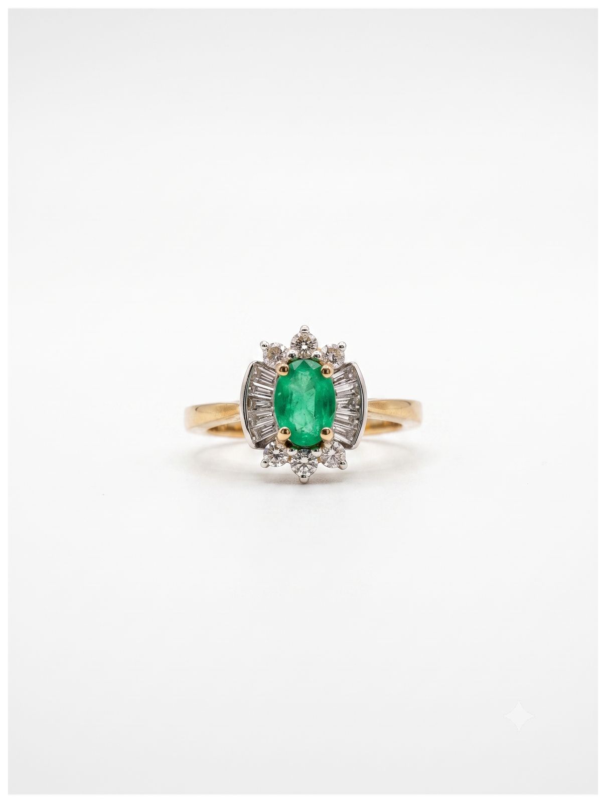 James Moore & Co JM5315 9ct Yellow Gold Emerald Diamond Ring Jewellery