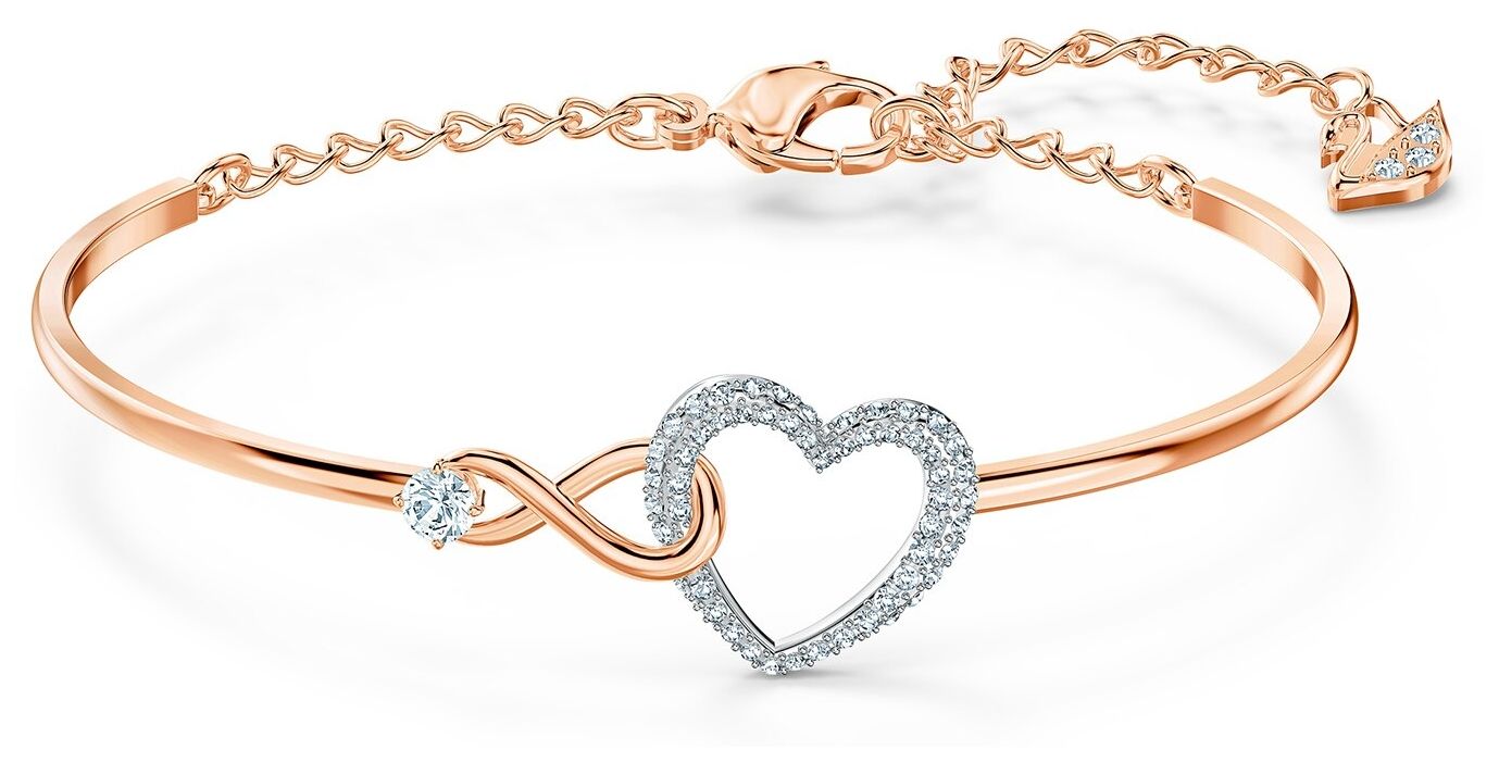 Swarovski 5518869 Infinity Heart Bangle | White | Mixed Jewellery